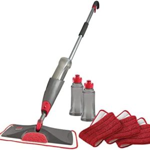 Rubbermaid Reveal Spray Microfiber Floor Mop Cleaning Kit for Laminate & Hardwood Floors, Spray Mop with Reusable Washable Pads, Commercial Mop