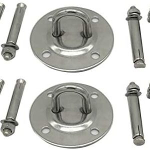 HI SUYI Stainless Steel Ceiling/Wall Mount Hangers Suspension Hooks Heavy Duty Anchor Bracket for Anti-Gravity Aerial Yoga Silks Training Straps Hammock Swing Chair