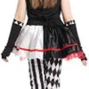 ReneeCho Girl’s Jester Clown Costume Halloween Kids Circus Scary Villain Tutu Dress Tight - Image 3