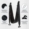 ZELUS Inversion Exercises Include 3 Extensions Straps and Ceiling Mounting Kit, Aerial Yoga Swing Sling Strong Yoga Hammock Kit Set (Black) - Image 5