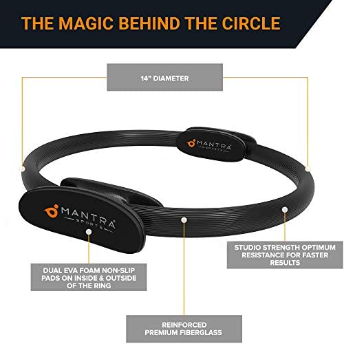 Pilates Ring Circle, Yoga Ring Inner Thigh Exercise Equipment for Women & Men, Pilates Equipment for Home Workouts, Magic Circle Pilates Ring Inner Thigh Toner, Fitness Ring with Wall Poster & Bag - Image 7