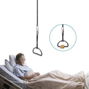 Bed Trapeze for Elderly Bed Pull Up Assist Hospital Bed Trapeze for Bed Mobility Transfer Ceiling Mounted Bar Trapeze Stand Ladder Bed Helper for Disabled