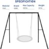 IKARE Heavy Duty Metal Swing Frame, Extra Large Swing Stand for Kids and Adults, Supports up to 440 LBS, Fits for Most Swings, Great for Indoor and Outdoor Activities, Garden, Backyard, Playground - Image 7