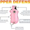 Pepper Defense PD-2P Pepper Spray Keychain w/ Pink Finger Grip Holster for Aim & Accuracy - Maximum Strength 10% OC Police Grade Formula - Emergency Non Lethal Self Defense (2) - Image 2
