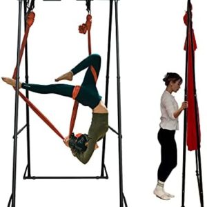 KT Aerial Yoga Stand Frame Indoor Outdoor KT1.1518. Foldable, Portable Aerial Silk rig. Height Adjustable, Stable and Durable Yoga Swing Stand Frame