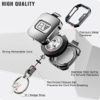 ELV Retractable ID Badge Holder, Heavy Duty Metal Body, Strong Cord, Carabiner and Key Chain, 28 inch Wire Extension, Hold Up to 15 Keys and Tools [1 Pack] - Image 3