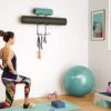 Wallniture Guru Wall Mount Yoga Mat Foam Roller and Towel Rack with 3 Hooks for Hanging Yoga Strap and Resistance Bands, 3-Sectional Metal - Image 5