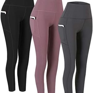 Fengbay 2 Pack High Waist Yoga Pants, Pocket Yoga Pants Tummy Control Workout Running 4 Way Stretch Yoga Leggings