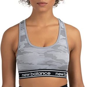 New Balance Women's Seamless MID Impact CAMO Keyhole Racerback Sport Bra with Removable Pads