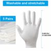 5Pairs(10Pcs) Moisturizing Gloves Overnight, Cotton Gloves for Dry Hands Eczema,White Cotton Gloves for Men and Women,Washable SPA Cotton Inspection Gloves, One Size Fit Most Cloth Gloves - Image 2