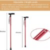 BigAlex Folding Cane,Adjustable Collapsible Cane,Foldable Walking Cane for Men,Women,Lightweight,Adjustable,Portable Hand Walking Stick - Balancing Mobility Aid - Sleek, Comfortable T Handles(Red) - Image 2
