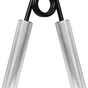 FYY Grip Strength Trainer, Metal 100/150 Lbs Hand Grip Strengthener Non-slip Heavy-Duty Hand Exerciser for Forearm Strength Muscle Building and Injury Recover Hand Gripper, Home Gym Sliver