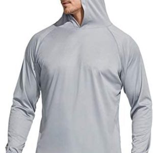 CQR Men's UPF 50+ Outdoor Long Sleeve Shirts, UV Sun Protection Loose-Fit Water T-Shirts, Running Workout Shirt