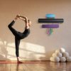 Wallniture Guru Wall Mount Yoga Mat Foam Roller and Towel Rack with 3 Hooks for Hanging Yoga Strap and Resistance Bands, 3-Sectional Metal - Image 2