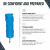 SABRE Practice Spray with Flip Top, Inert Water-Based Formula, 10-Foot (3-Meter) Range, Helps to Build Confidence, Muscle Memory and Familiarity, Ergonomic Finger Grip, Key Ring, Blue - Image 2