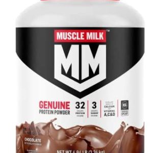 Muscle Milk Genuine Protein Powder, Chocolate, 4.94 Pound, 32 Servings, 32g Protein, 2g Sugar, Calcium, Vitamins A, C & D, NSF Certified for Sport, Energizing Snack, Packaging May Vary