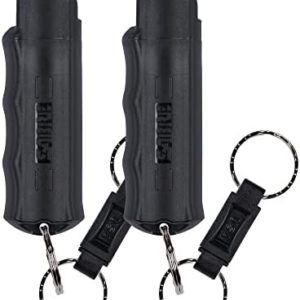 SABRE Pepper Spray Keychain with Quick Release for Easy Access – Max Police Strength OC Spray, Finger Grip for Accurate Aim, 10-Foot (3M) Range, 25 Bursts (5X Other Brands)