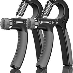 ALMAH Hand Grip Strengthener (2pack), Grip Strength Trainer, Hand Exerciser Adjustable Resistance 11-132 Lbs, Hand Gripper, Forearm Workout Training Equipment for Injury Recovery Athletes
