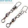 MOBOREST 200PCS Barrel Snap Swivel Fishing Accessories, Premium Fishing Gear Equipment with Ball Bearing Swivels Snaps Connector for Quick Connect Fishing Lures - Image 6