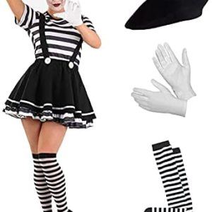 Fun Shack Mime Costume Women Artist Halloween Costumes for Women Adult - Available in Sizes S, M, L, XL