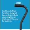 Carex Quad Cane with Small Base - Adjustable Height Quad Cane and Walking Stick with Small Base - Holds Up to 250 Pounds, Black, Universal, Pack of 1 - Image 4