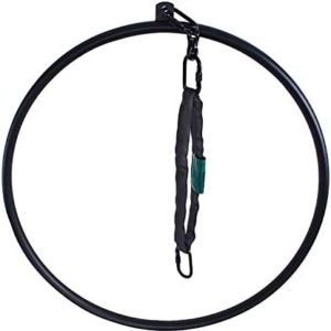 runner deer Complete Aerial Hoop Lyra Set-Hollow Powder-Coated Steel -25mm Thick,Include Lyra,Carabiners, Swivel, and Spanset