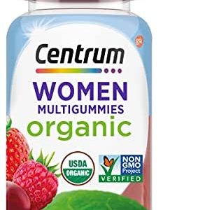Centrum Women's Organic Multigummies Women's Multivitamin Gummies Organic Multivitamin for Women with Essential Nutrients for Immune Support, Metabolism, and Hair Skin and Nails Vitamins - 90 Ct