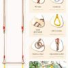 YOHOOLYO Children Trapeze Swing Bar with Rings Wooden Playset with Plastic Rings Gym Rings for Kids (Yellow) - Image 3