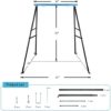 A-Frame Swing Stand Heavy Duty Metal Swing Frame Outdoor Hold up to 440lbs Fits for Most Swings,Saucer Swing Yoga Swing Stand, Sky Blue, 73 inches - Image 6
