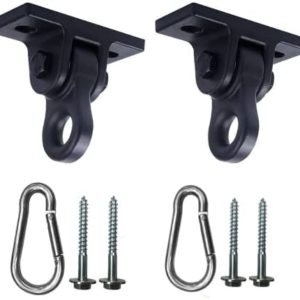 ABUSA Heavy Duty Black Swing Hangers Screws Bolts Included Over 5000 lb Capacity Playground Porch Yoga Seat Trapeze Wooden Sets Indoor Outdoor 2 Pack