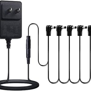 SONICAKE 9V DC 1A Power Supply Adapter for Guitar Effects Pedal with 5 Way Daisy Chain Power Cable