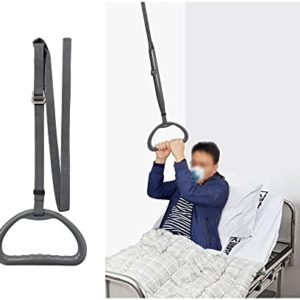 Trapeze Bar Swing for Bed Trapeze Stand Hospital Bed Trapeze for Elderly Mobility Swing Set Adult Rings Lift Transfer Pull Up Bar Bed Helper Indoor Ceiling Mounted Triangle Handle