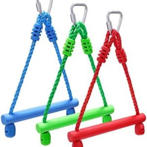 Rainbow Craft 3-Pack Kids Ninja Monkey Bars - Trapeze Swing Bars for Ninja Obstacle Course Attachments - 3pc of Blue, Red & Green Color