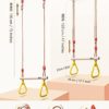 YOHOOLYO Children Trapeze Swing Bar with Rings Wooden Playset with Plastic Rings Gym Rings for Kids (Yellow) - Image 2