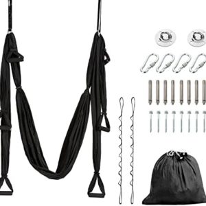 YAERSI Aerial Yoga Swing Set with Ceiling Mount Accessories Anti Gravity Yoga Swing Kit Hammock Anti Gravity Yoga Swing Kit
