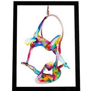 The beauty of modern friendship"lyra/hoop yoga" art print.