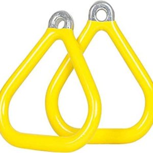 Swing Set Stuff Commercial Coated Triangle Trapeze Rings with SSS Logo Sticker, Yellow