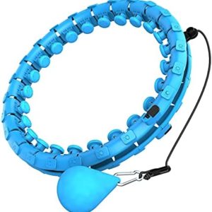 Dumoyi Smart Weighted Fit Hoop for Adults Weight Loss, 24 Detachable Knots, 2 in 1 Adomen Fitness Massage, Great for Adults and Beginners