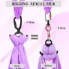 F.Life Profession Aerial Silks Equipment 9 Yards Low Stretch Hardware kit 60 inch Width for Kids beginer Acrobatic Dance Aerial Yoga - Image 4