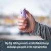 SABRE Pepper Spray with Flip Top, Maximum Police Strength OC Spray, Key Ring for Easy Carry and Fast Access, Finger Grip for More Accurate and Faster Aim, 25 Bursts, Secure and Easy to Use Safety - Image 3