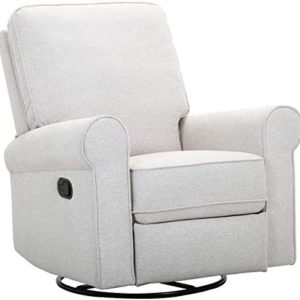 Amazon Brand – Ravenna Home Swivel Glider Recliner Chair, 35"W, Cream