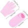 Fatuxz Moisturizing Gel Spa Socks Gloves Set for Soften Repairing Moisturizer Dry Cracked Hands Feet Skin Whitening Care Beauty Treatment Hydrating Cool Soft Silicone Inside Pink - Image 3