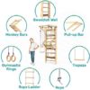 WEDANTA Wooden Swedish Ladder Wall Set – Kids Stall Bars for Exercise – Kids Swedish Gymnastic Wall Gym – Wood Stall Bar Gymnastics Playground – Best Gym for All Family - Image 7