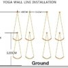 CSBH Yoga Antigravity Inversion Accessorial Tool, Yoga Wall Rope Inverted Sling Household Hanging Rope Aerial Yoga Hammock Wall Rope for Yoga Studio, Arm Straps for Outdoor Exercise Equipment - Image 7