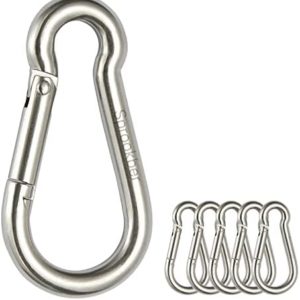 sprookber Stainless Steel Spring Snap Hook Carabiner - 304 Stainless Steel Clips, Set of 6