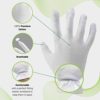 White Gloves Moisturizing Overnight Bedtime Cotton | White Inspection Premium Cloth Quality | Eczema Dry Sensitive Irritated Skin Spa Therapy Secure Wristband (100% Cotton, 7 Pairs) - Image 3