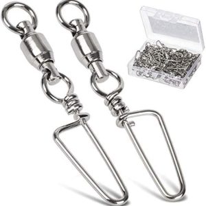 AMYSPORTS High Strength Fishing Snap Swivels Ball Bearing Swivels Stainless Fishing Swivels Saltwater Corrosion Resistance Barrel Swivel for Freshwater Fishing