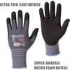 Safety Work Gloves MicroFoam Nitrile Coated-3 Pairs,KAYGO KG18NB,Seamless Knit Nylon Glove with Black Micro-Foam Nitrile Grip,Ideal for General Purpose,Automotive,Home Improvement - Image 2