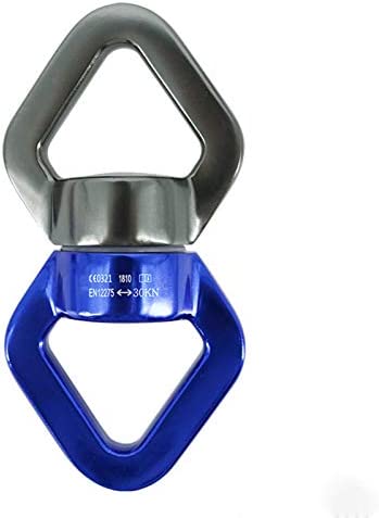 Rope Swivel, 30KN Rotational Device Rope Swivel for Aerial Silks Dance Swing Hammock Climbing Blue Grey A