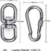 2+1 Heavy Duty 304 Stainless Steel Swivel Ring Double Ended Swivel Eye Hook with SUS304 Snap Hooks for Web Tree Swing, Therapy Swing, Aerial Dance, Swing Spinner Hanger, Reliable and Safe (M8) - Image 4